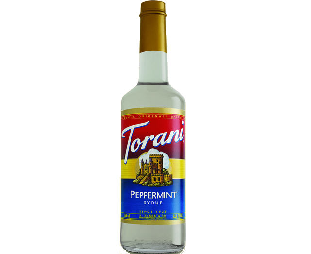 Siro torani chai thủy tinh bạc hà trắng chai 750ml