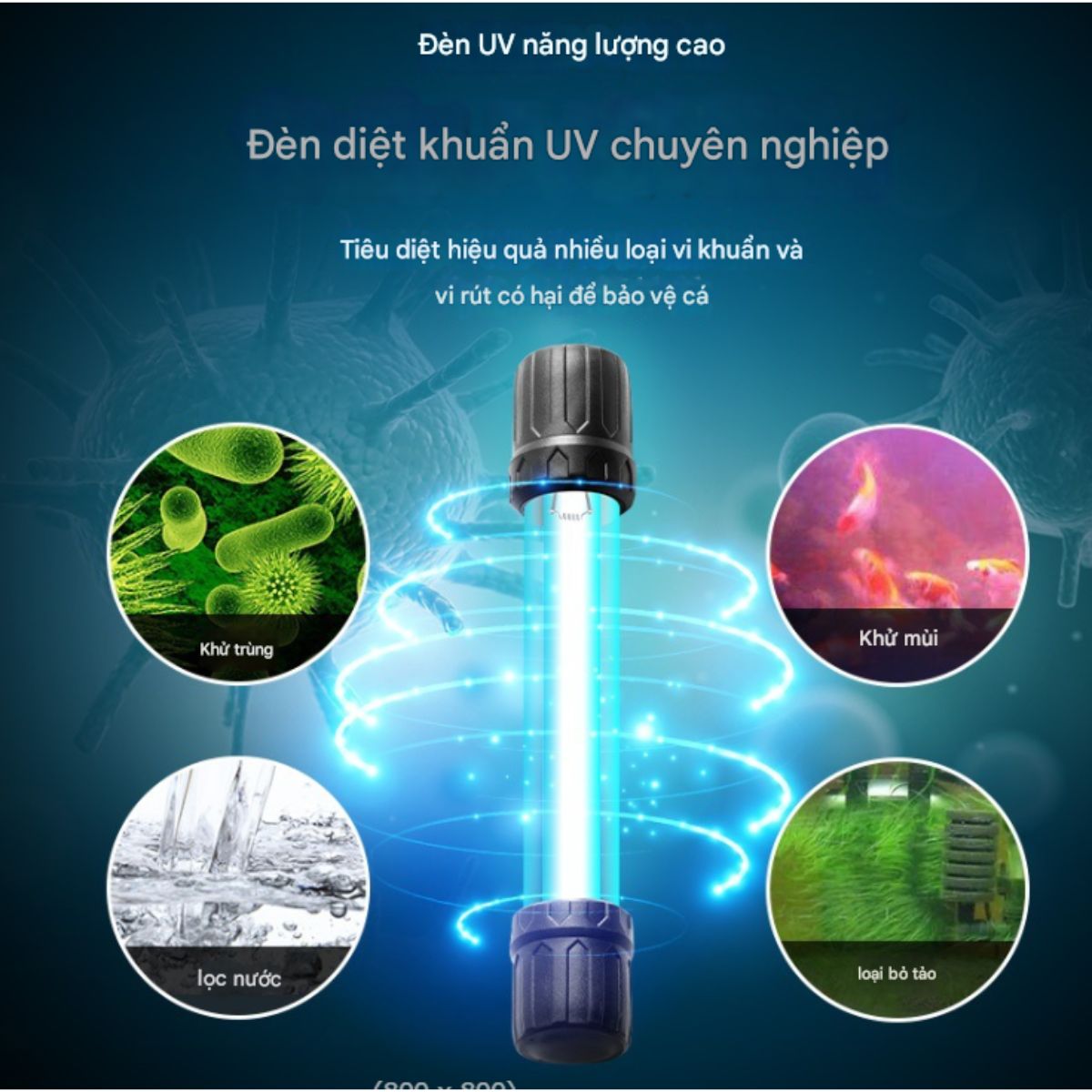 Đèn UV Hồ Cá Diệt Tảo / Đèn UV Chống Rêu, Vi Khuẩn Có Hại Cho Bể Cá Lớn/Mini,.. SHIWA