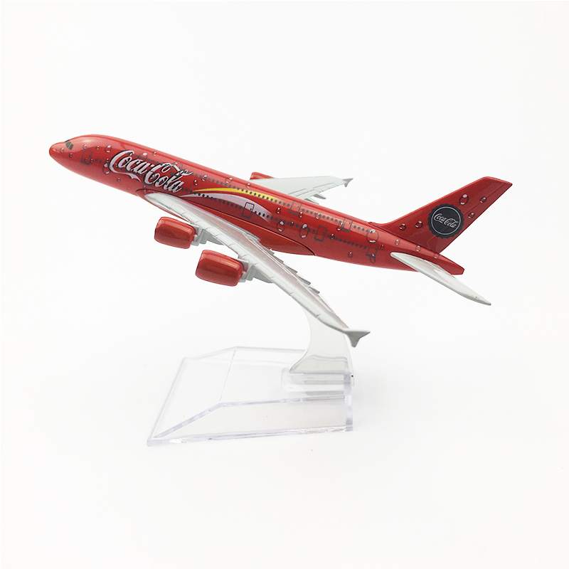 Mô hình máy bay Coca Cola A380 16cm+đế trưng bày