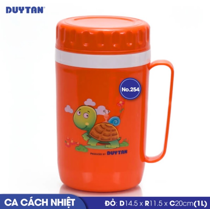 Ca cách nhiệt nhựa DUY TÂN 1 lít (14.5 x 11.5 x 20 cm) - 31546 - Giao màu ngẫu nhiên