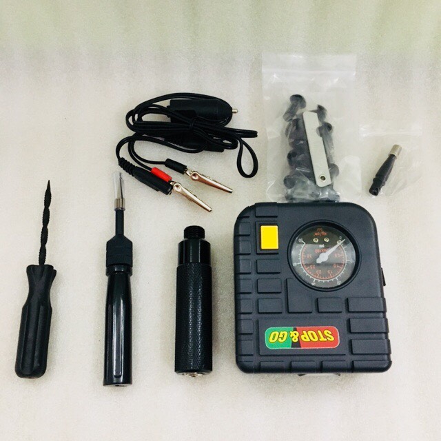 Bộ bơm vá xe máy khẩn cấp stop&go mini-air