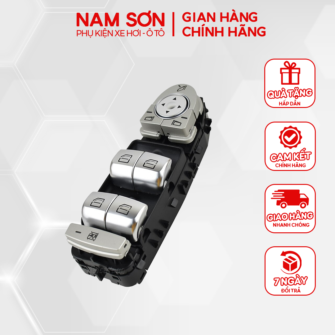 Công tắc lên xuống kính tổng xe mercedes dành cho các dòng xe c300/c6/glc300/c400 mã w205 - 2229056800