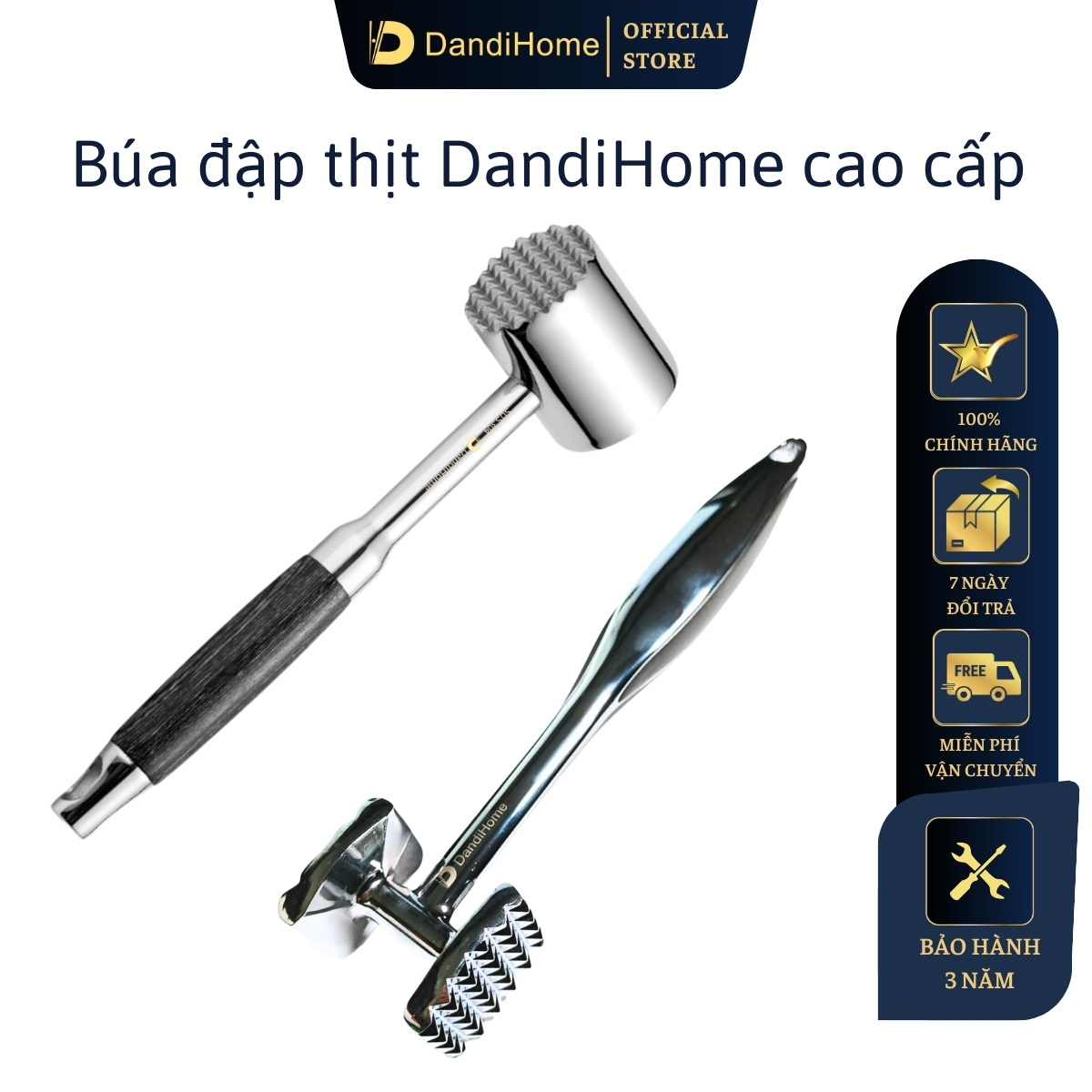 Búa đập thịt, tỏi, gừng, xả ... đa năng DandiHome có lỗ treo tiện lợi, cao cấp-Tiêu chuẩn quốc tế