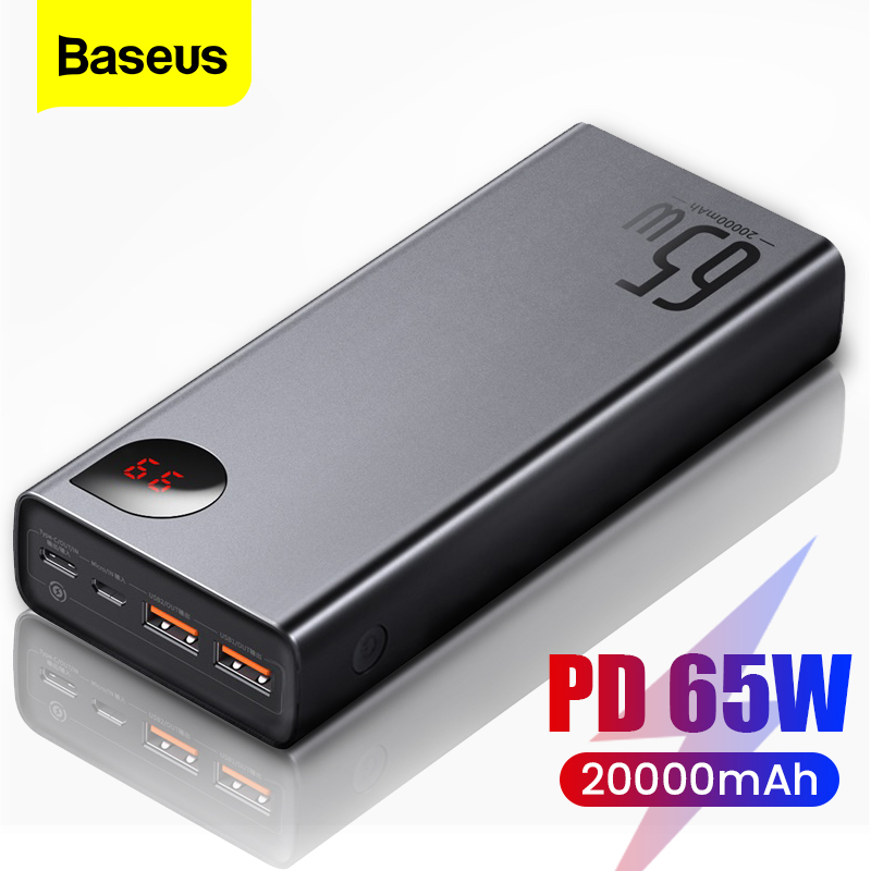 Pin dự phòng sạc nhanh Baseus Adaman Metal Digital Display Quick Charge Power Bank (65W, 20000mAh, QC3.0)