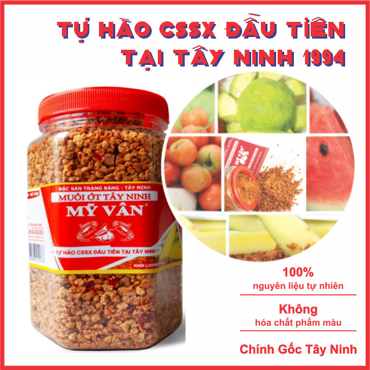 [HCM]MUỐI ỚT TÂY NINH MỸ VÂN 450g - TỰ HÀO CƠ SỞ SẢN XUẤT ĐẦU TIÊN TẠI TÂY NINH