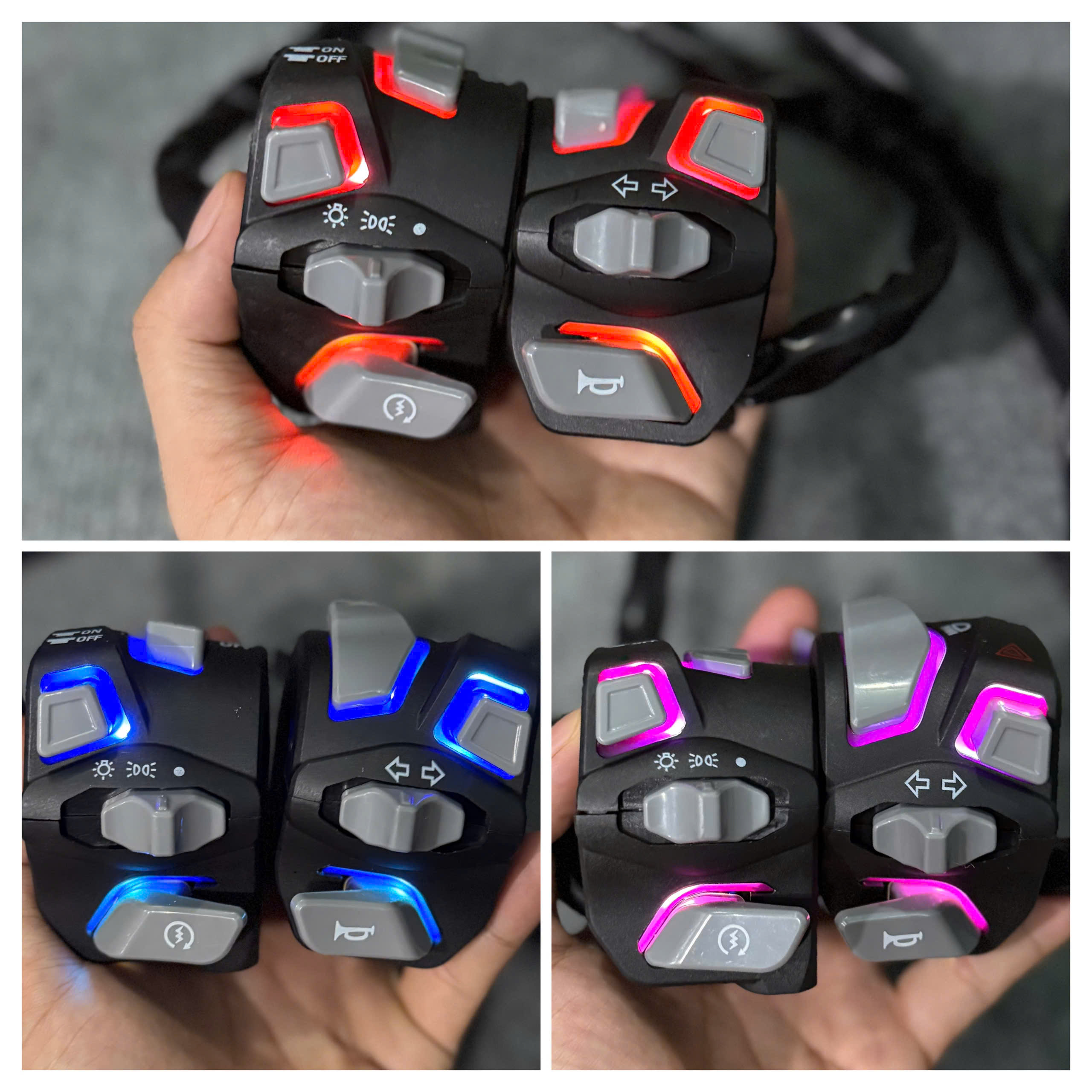  Cùm công tắc Light Master A50 CÓ LED lắp nhiều dòng xe 