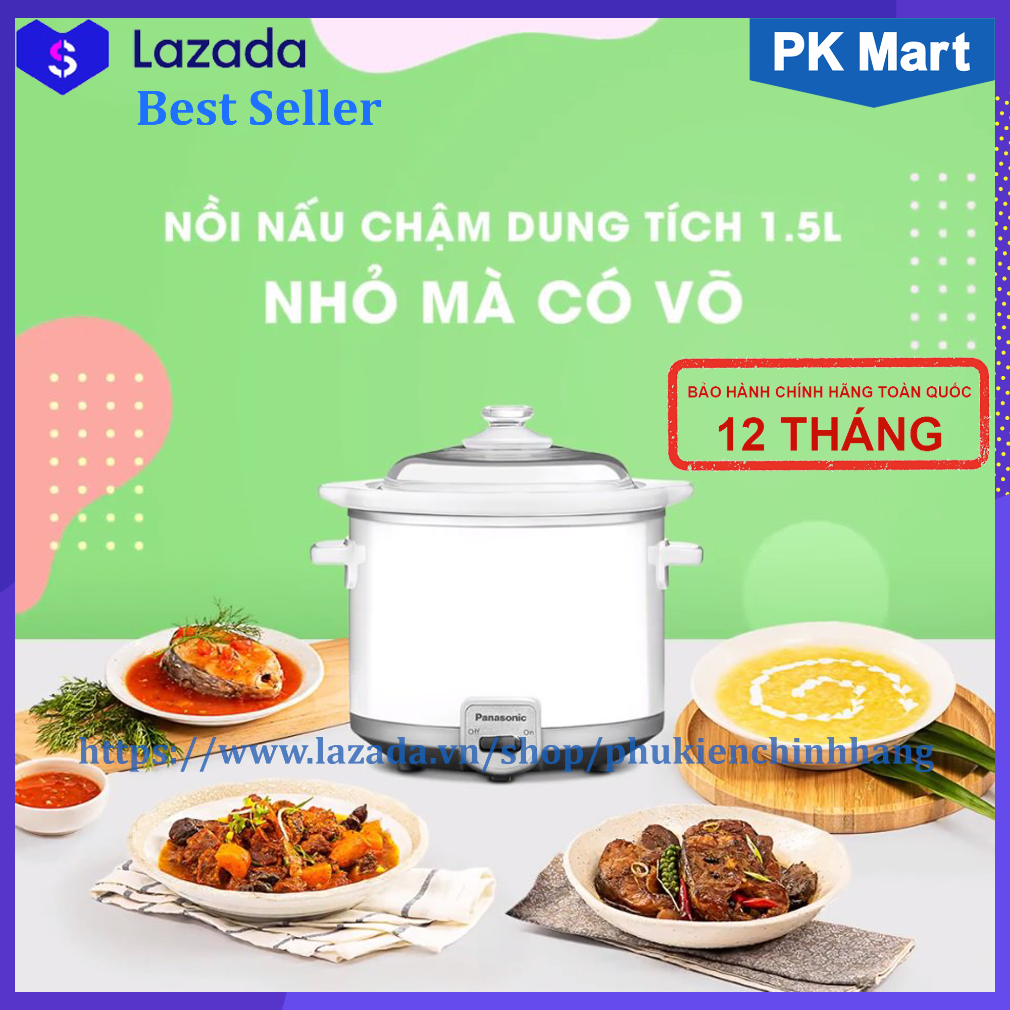 Nồi nấu chậm 1.5 lít malaysia panasonic nf-n15sra