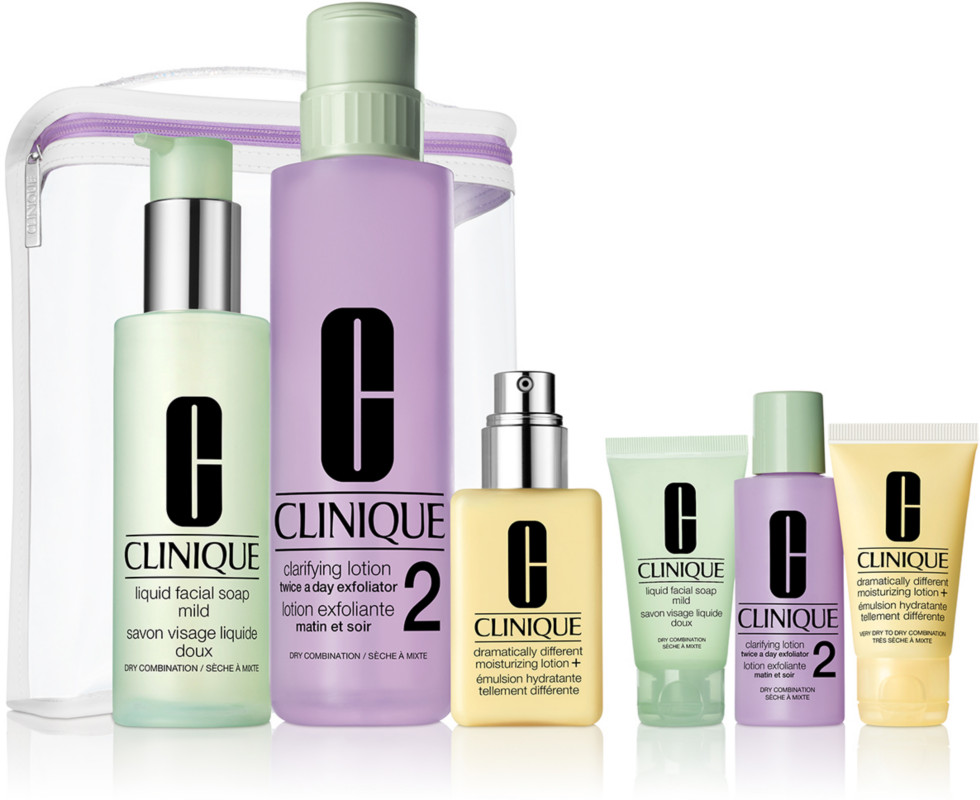 [HCM]Clinique - Bộ sản phẩm 3 bước chăm sóc da khô Clinique Great Skin Everywhere I/II kèm túi ngẫu nhiên
