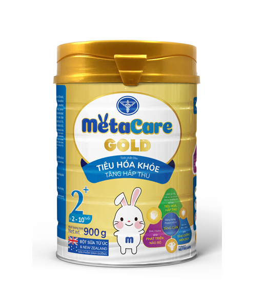 Sữa công thức Meta Care Gold 2+ lon 900g - Tiêu hoá khoẻ, tăng hấp thu
