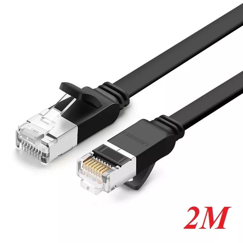 Ugreen 50185 2m màu đen cáp mạng lan cat 6 utp dây dẹp nw101