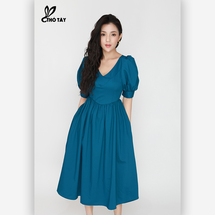 Đầm xòe tay phồng cổ tim - thỏ tây d295b232