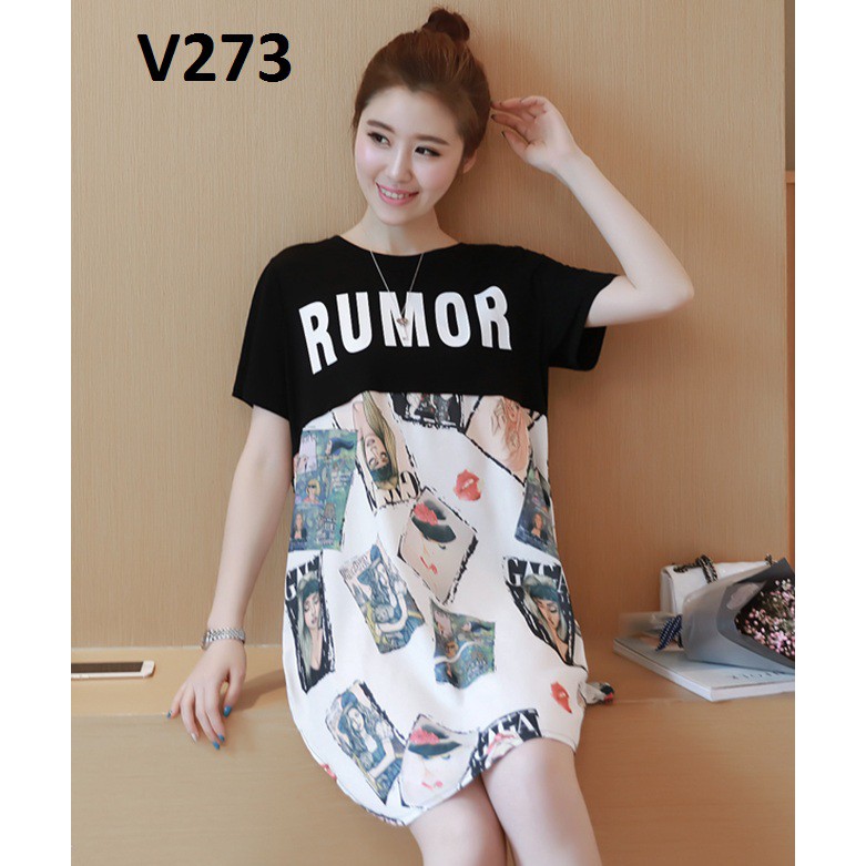 Đầm bầu và kéo khóa cho con bú chất thun lạnh v273