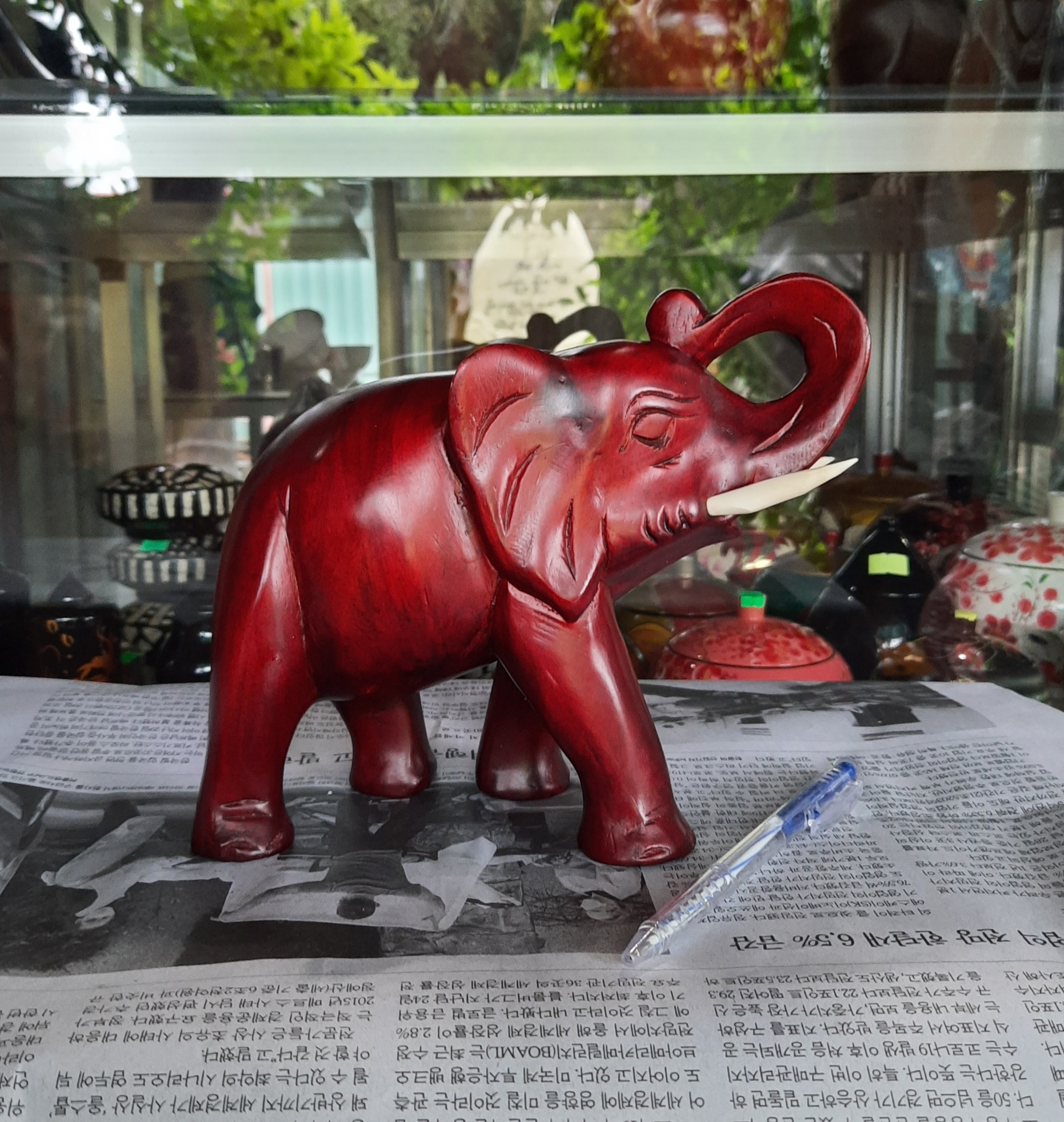 Tượng Voi Bằng Gỗ - Có Ngà - Nghệ Nhân Chế Tác - Size Lớn