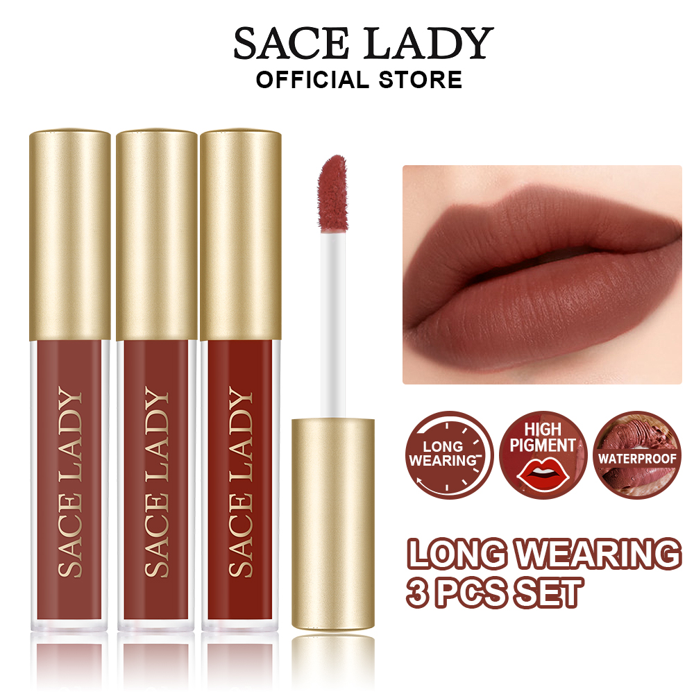 Son môi dạng lỏng SACE LADY Bộ 3 thỏi son lì không thấm nước lâu trôi màu cao