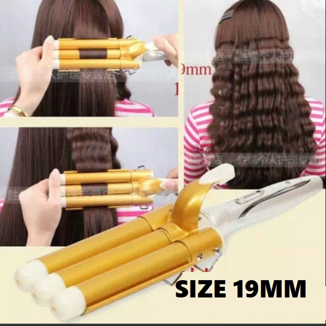 [GIẢM 30% ] MÁY BẤM TÓC GỢN SÓNG, Máy làm xoăn sóng Máy uốn tóc 3 trục máy tạo kiểu uốn xoăn sóng nước phong cách hàn quốc ( BẢO HÀNH 6 THÁNG )