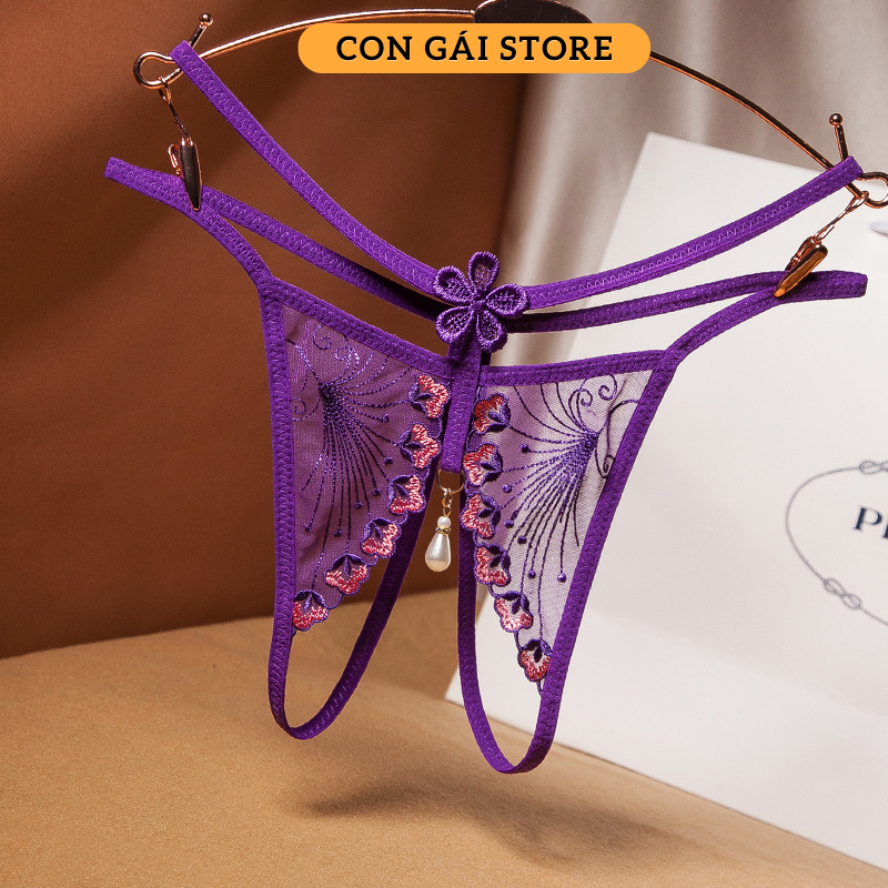 Quần lót nữ lọt khe gợi cảm không đáy ren cao cấp tự tin quyến rũ TL0254