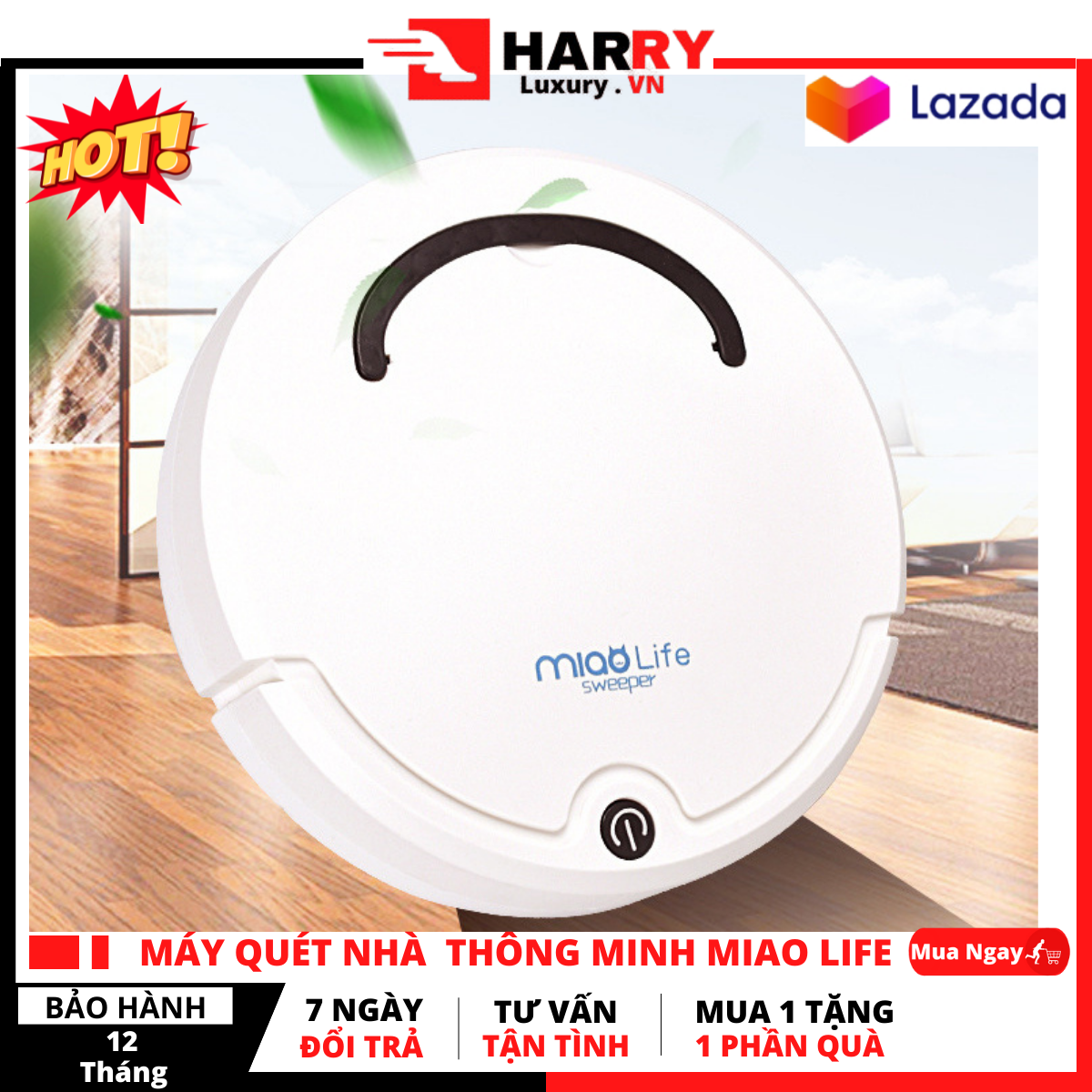 Máy quét nhà tự động thông minh Miao life Máy hút bụi thông minh Robot quét nhà tự động Máy lau nhà thông minh