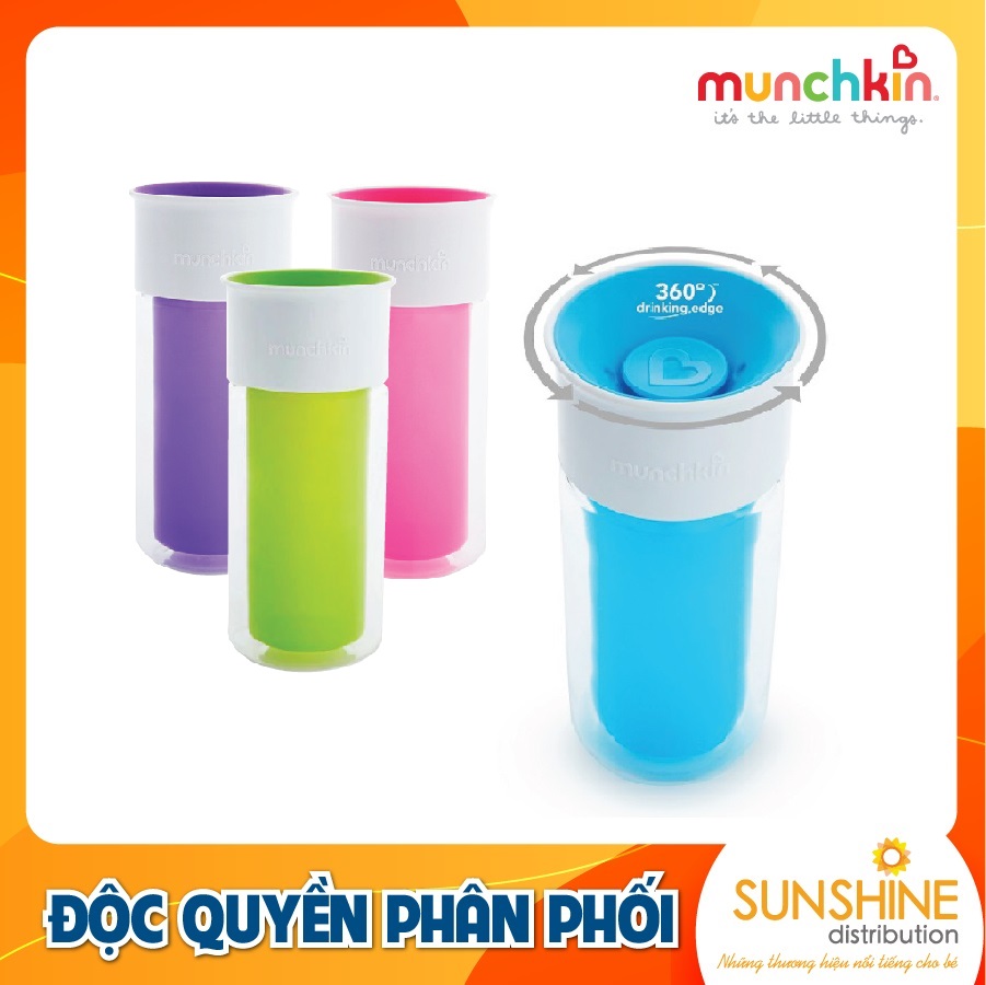 Cốc 360 độ chống đổ giữ nhiệt kèm sticker munchkin