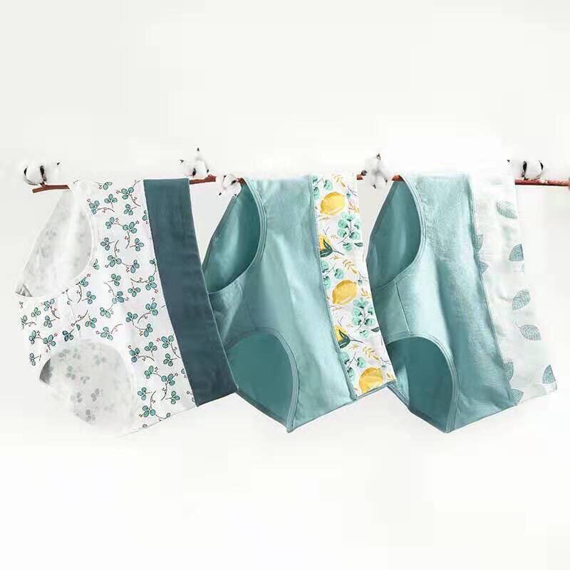 Quần lót nữ💖 combo 4 chiếc💖 Quần lót nữ cạp cao chất cotton mền,cạp cao giúp giấu bụng tốt 💖 quần lót cotton thấm hút mồ hôi tốt.
