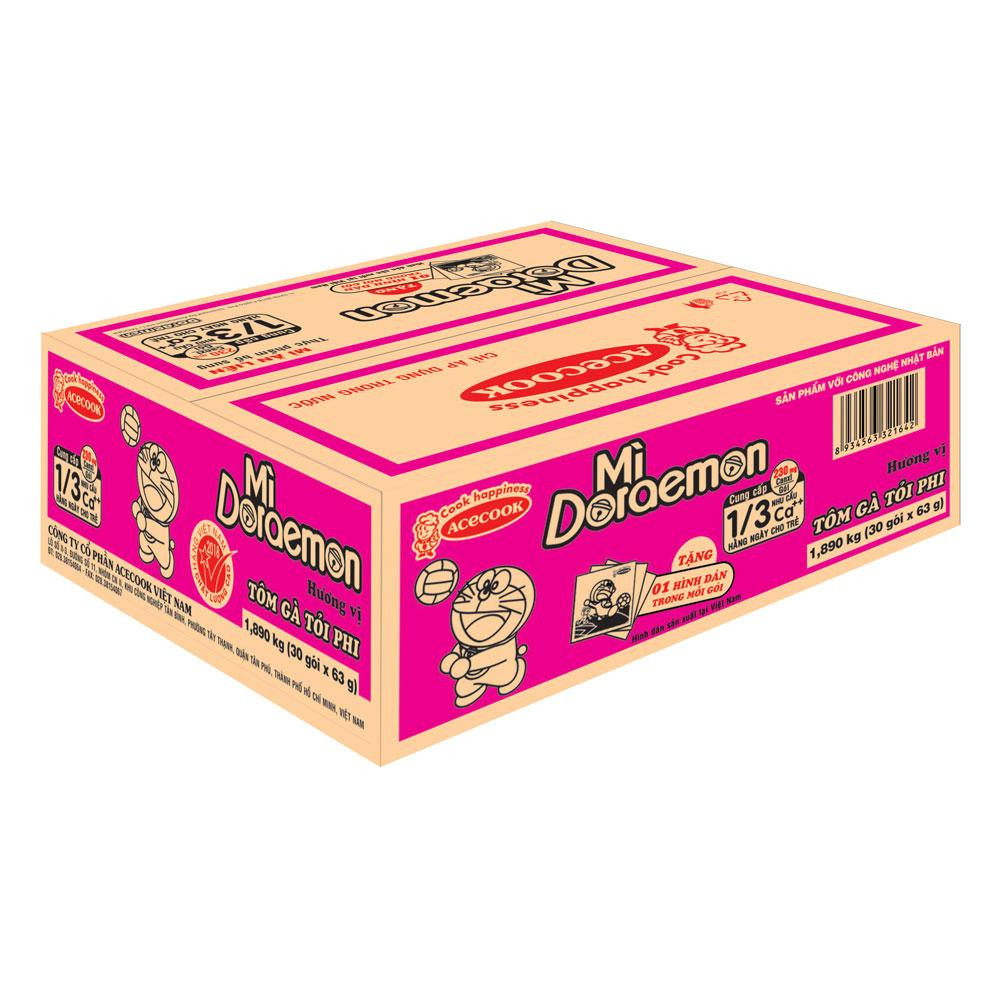 Mì Doremon tôm gà tỏi phi gói 63g