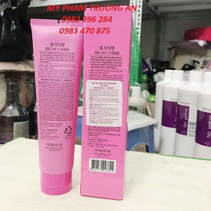 Gel tạo kiểu tóc uốn xoăn tự nhiên Obsidian Curling Star 1 Hàn Quốc 150ml