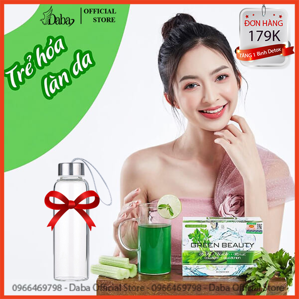 [HANG CHÍNH HÃNG] Nước Ép Cần Tây Green Beauty Hộp 120g ( 32 túi x 3g )- Giảm cân hiệu quả