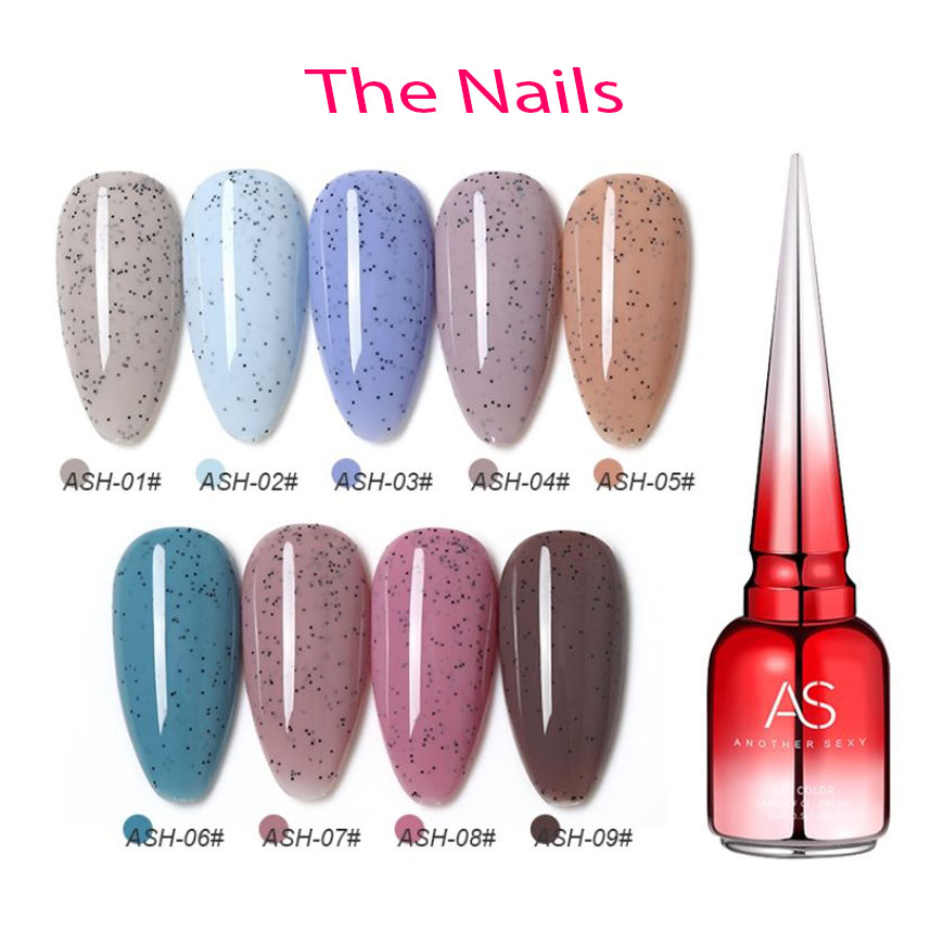 Sơn móng tay, sơn móng gel giá rẻ, sơn gel đẹp, sơn gel kim tuyến, bảng màu sơn gel as - Sơn Gel As Gel Cát mã ASH chai đỏ chính hãng 15ml Bộ màu sơn móng màu cát giá rẻ