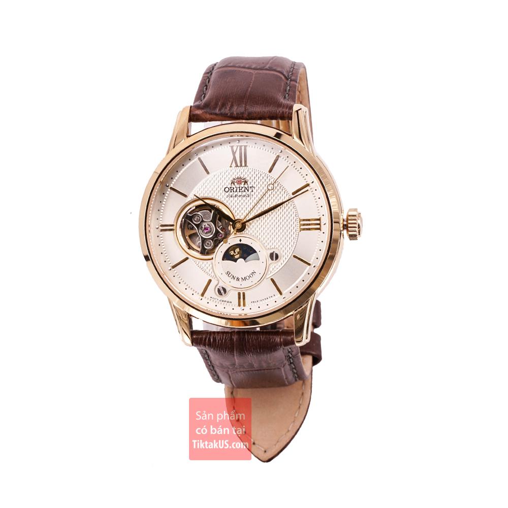 Đồng hồ đeo tay nam orient sun and moon open heart ra-as0004s10b