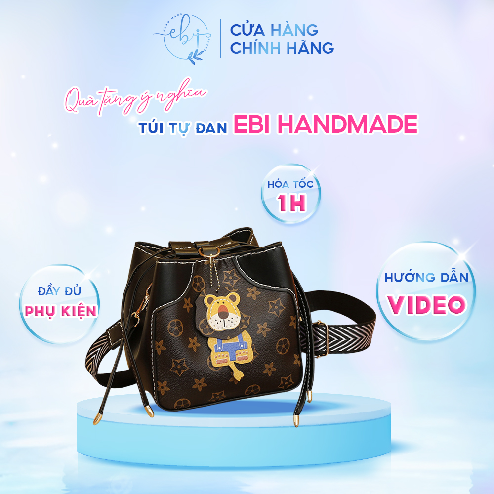 Túi handmade form bucket, túi tự đan mẫu thời trang chất liệu da pu cao cấp cho nữ - eb65