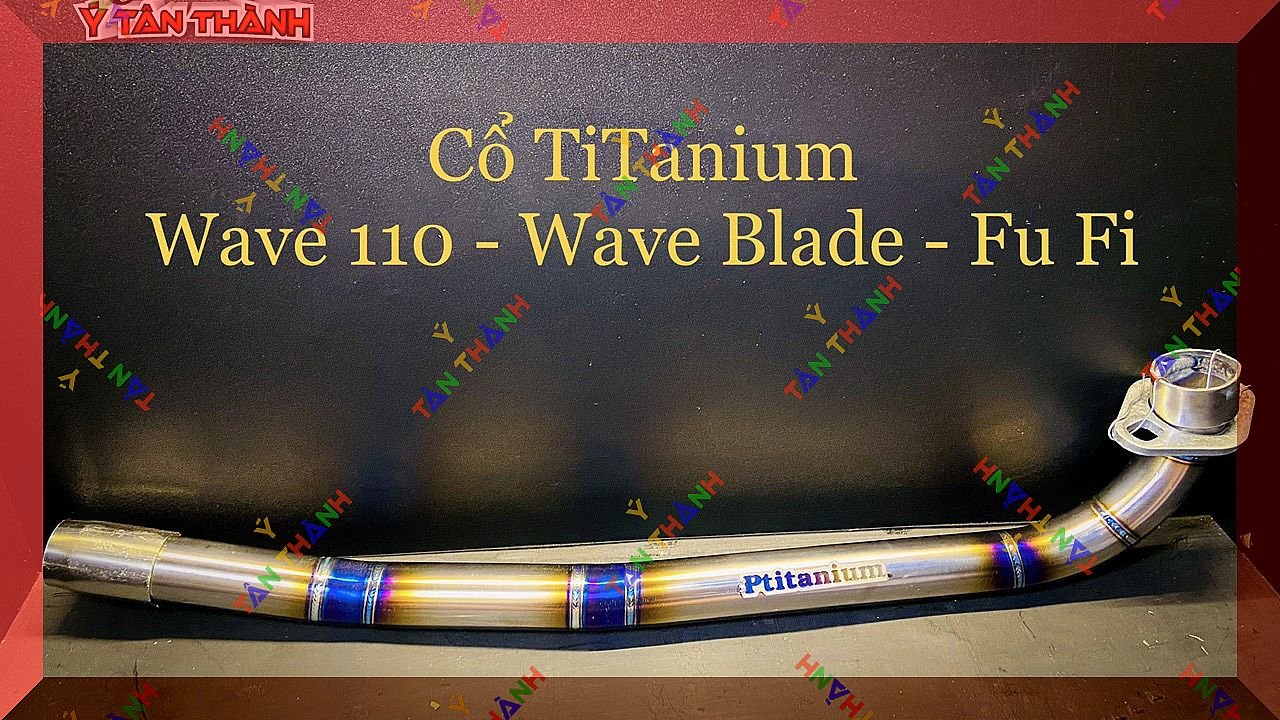 Cổ pô titan xe wave A 110,Wave Blade,future 125 MS 17