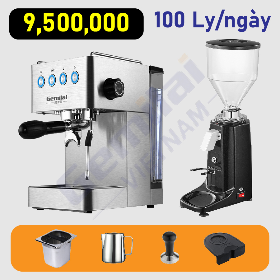 Combo máy pha cafe Gemilai 3005E