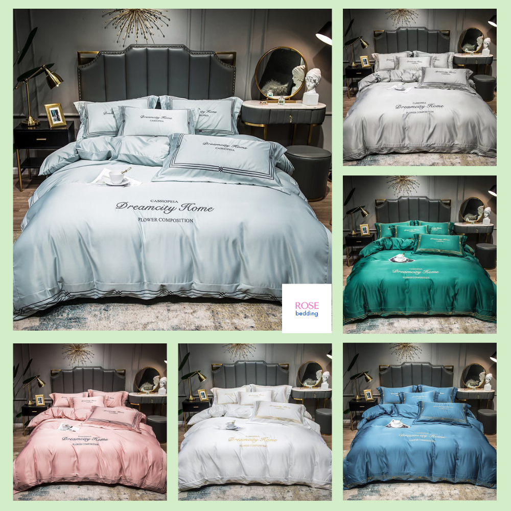 Bộ chăn ga gối phi lụa dreamcity home màu trơn nhập khẩu chất liệu lụa không nhăn, màu sắc đa dạng 2022