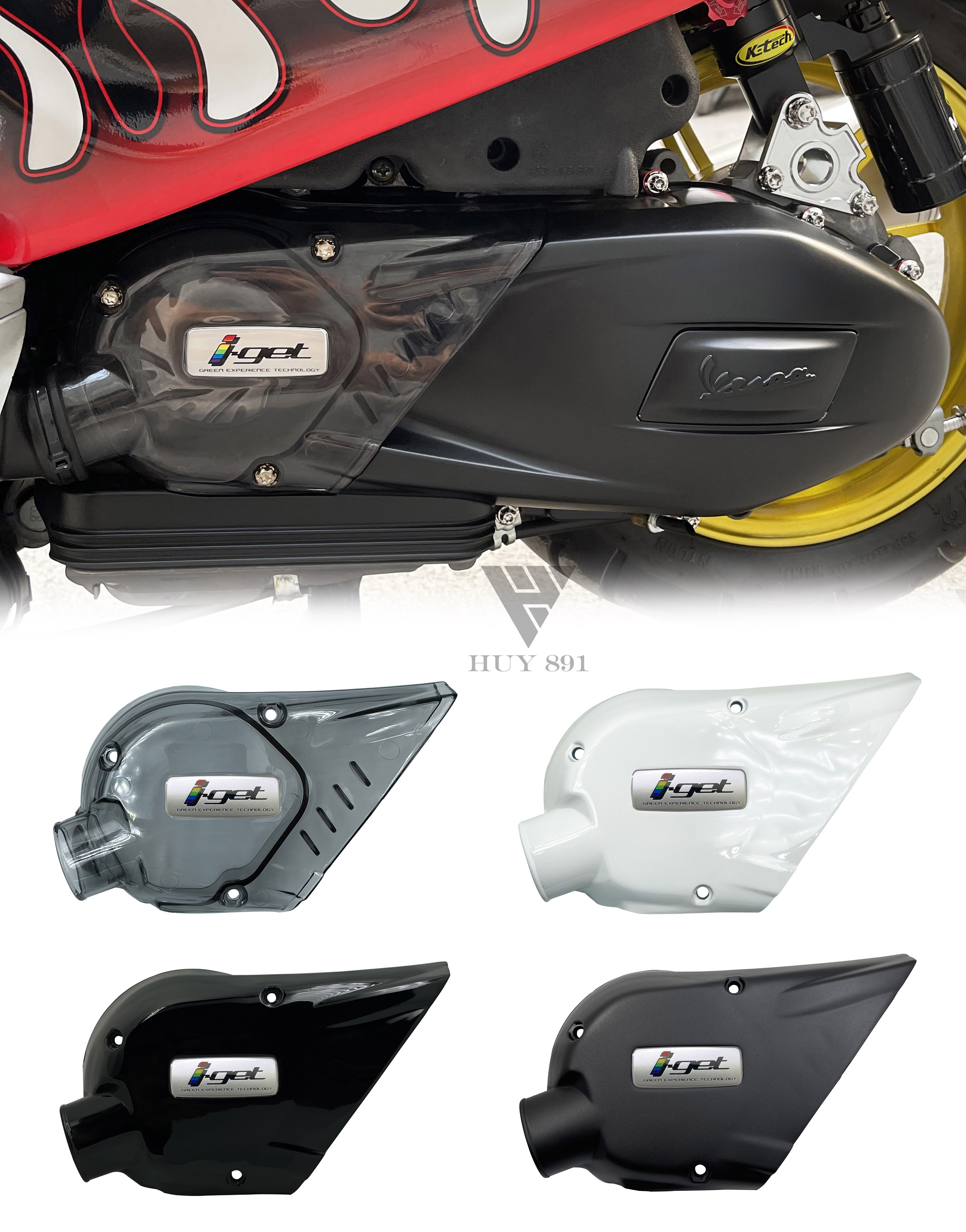 Ốp nồi nhựa Iget dành cho xe Vespa Sprint, Primavera, LX, S động cơ Iget