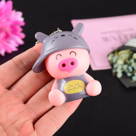 Móc khoá heo đội mũ - móc khóa túi xách - quà tặng cute dễ thương