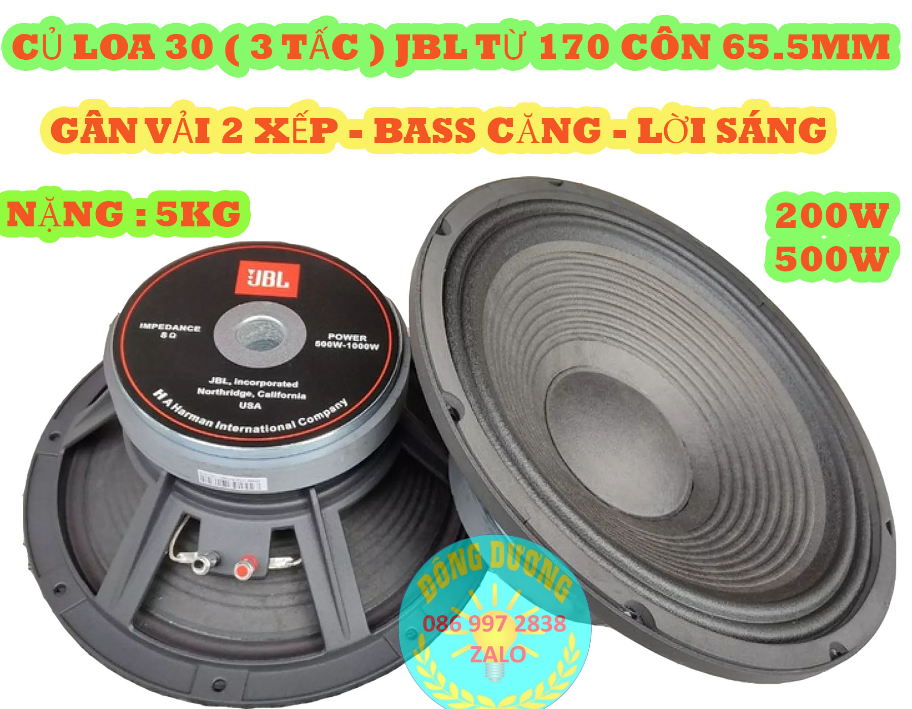 Loa bass 30 j b l từ 170 côn 65mm - giá 1 chiếc - loa bass 3 tấc
