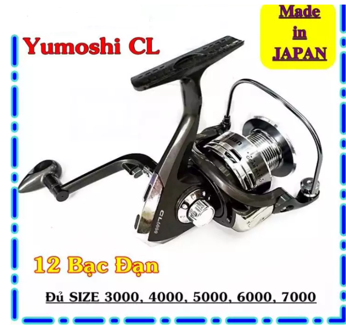 Máy câu cá yomoshi cl, may cau ca shimano gia re, đủ size ; 3000, 4000, 5000, 6000, 7000, máy câu cá penn full kim loại