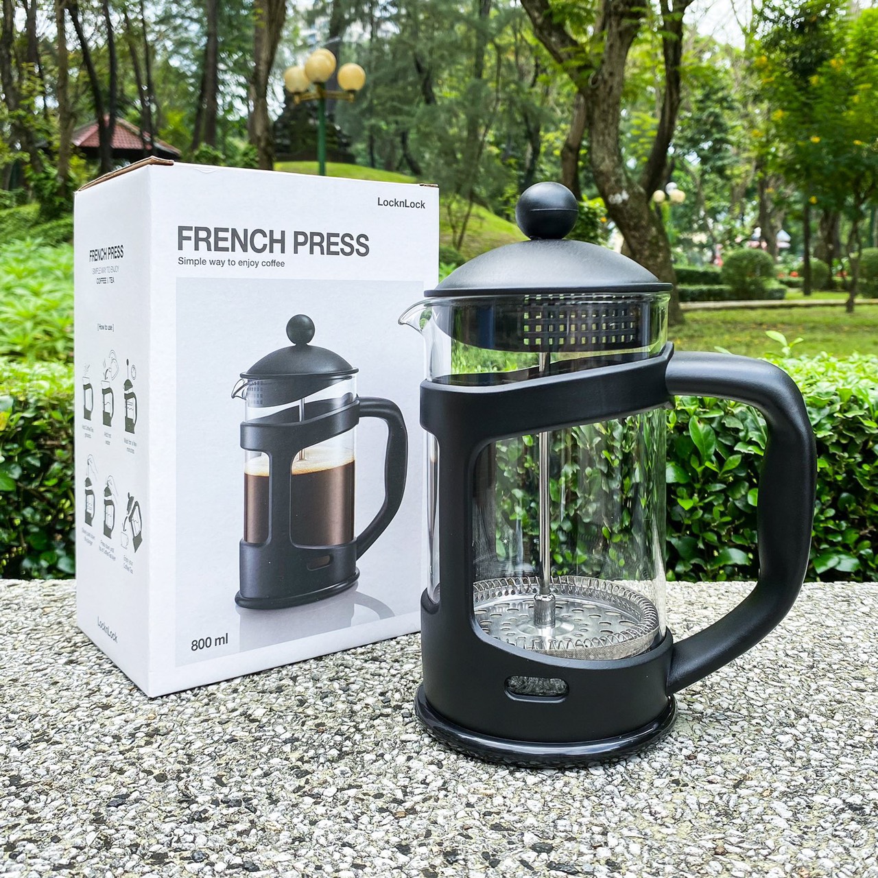 Bình pha trà cafe đa năng bằng thủy tinh dung tích 800ml locknlock llg018