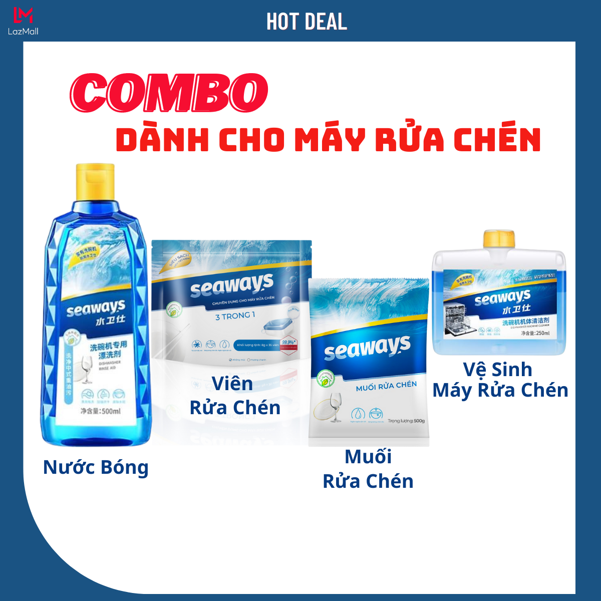 Bộ sản phẩm seaways dành cho mọi loại máy rửa chén bát
