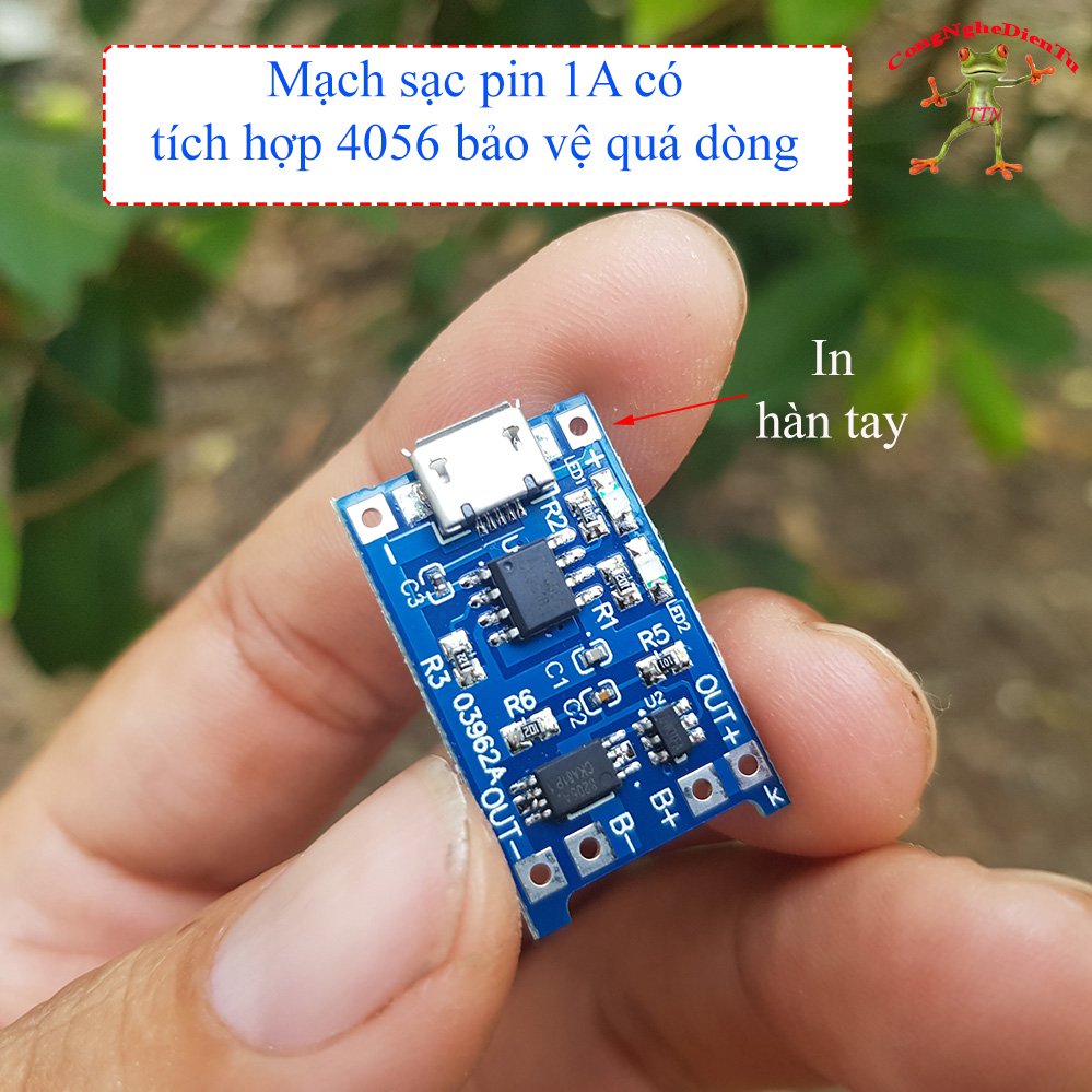 Mạch sạc pin 1s 18650 li-ion 3.7v có bảo vệ- mạch sạc pin 1s 18650 li-ion 3.7v có bảo vệ