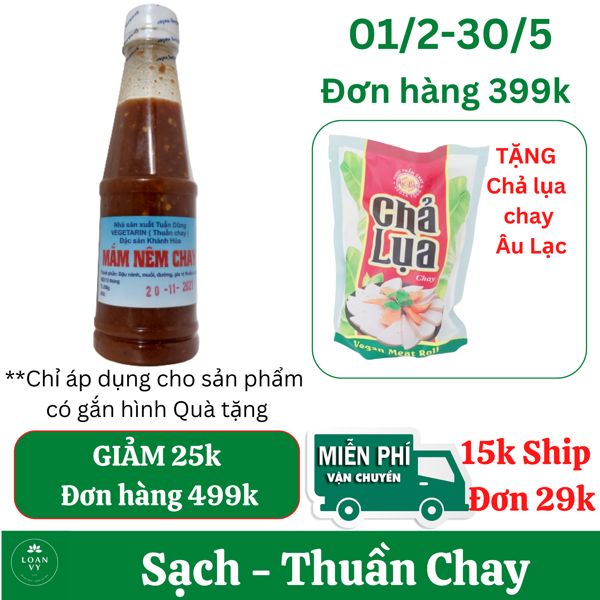 250g Mắm Nêm Chay Tuấn Dũng - Thực Phẩm Chay Loan Vy + TẶNG Chả Lụa Chay Âu Lạc Đơn 399k