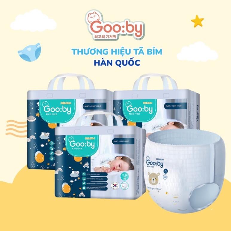 Tã/bỉm quần gooby premium - bỉm đêm,chống trào 12h size m/l/xl/xl/xxl cho bé từ 6kg - 20kg