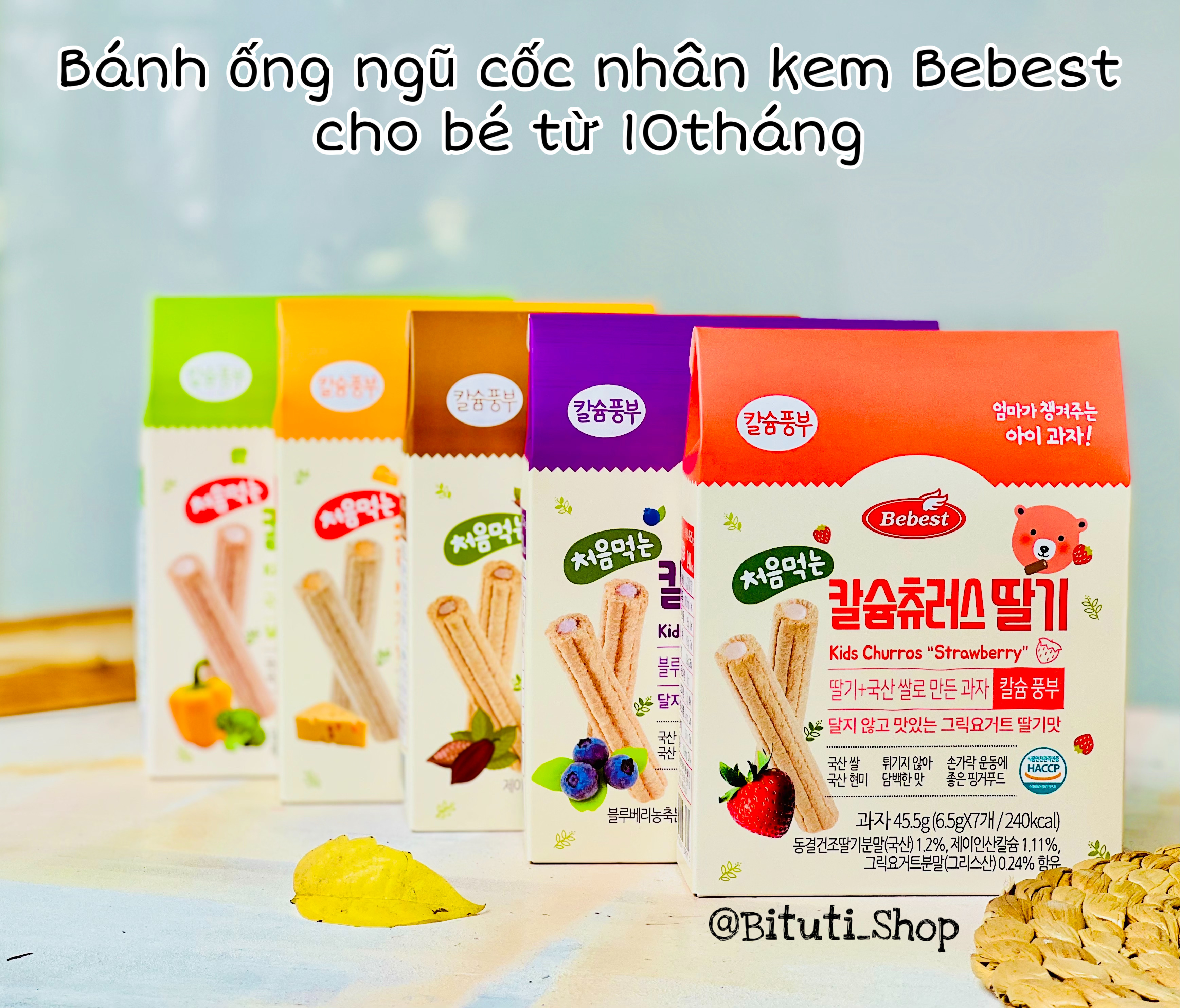 Bánh ống nhân kem Bebest Hàn Quốc cho bé từ 9 tháng - Bituti Shop