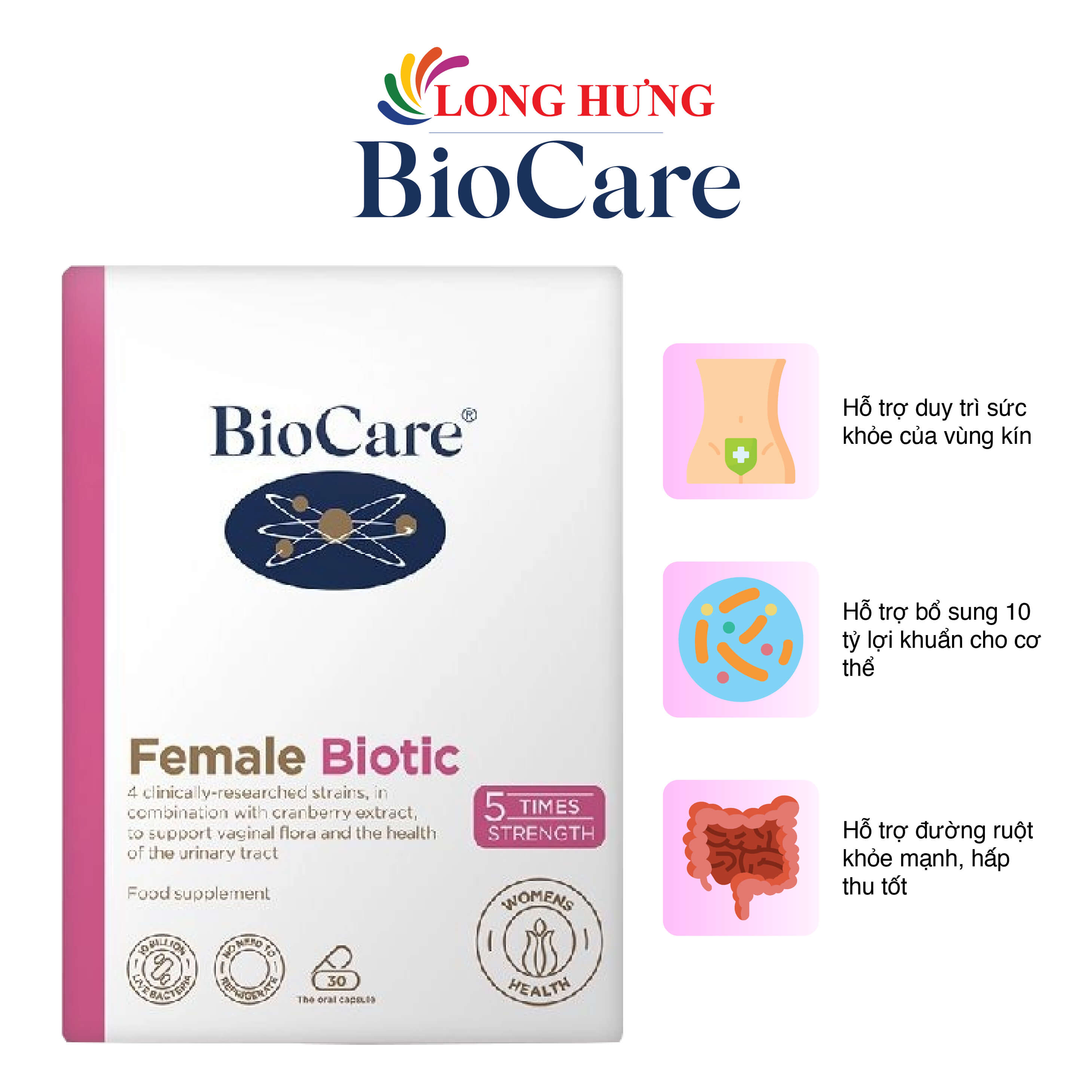Men vi sinh dành cho phụ nữ Biocare Female Biotic ngăn ngừa viêm nhiễm