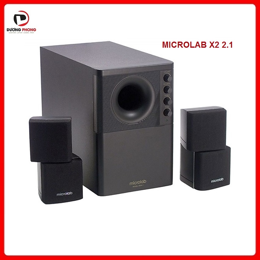 Loa máy tính Microlab X2 2.1 Loa vi tính âm thanh chất lượng đỉnh cao thiết kế sang trọng - Bảo hành Chính hãng 12 tháng