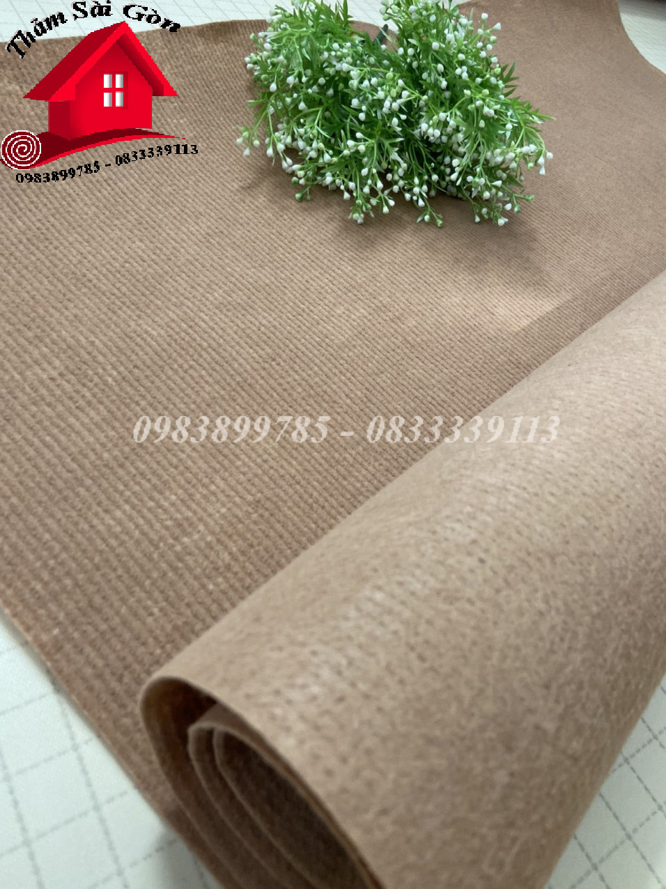 [2mx0.5m] [KHO THẢM NỈ] THẢM NỈ TRẢI SÀN MÀU KEM SỰ KIÊN, SHOP THỜI TRANG DÀY 3MM