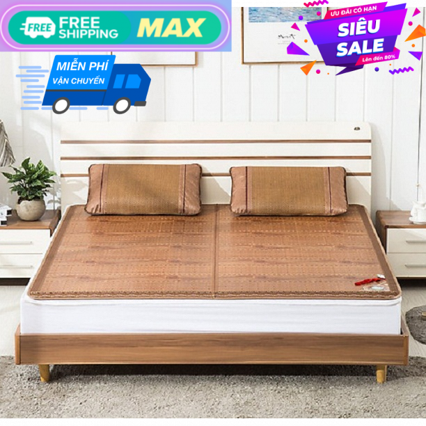 Chiếu Trúc In Hoa Mặt Trúc Mặt Lụa Kt 1m2x1m9