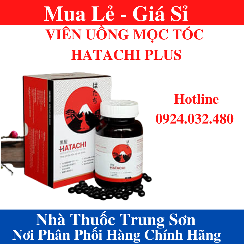 Viên uống hatachi plus - kích thích mọc tóc đen tóc bồi bổ sức khỏe hộp 300 viên - ts001