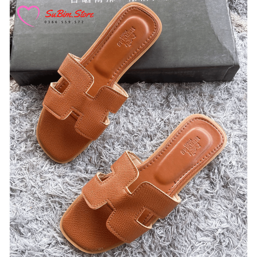 Dép Lê Nữ Chữ H Da Vân Nhiều Màu– SuBim.Store