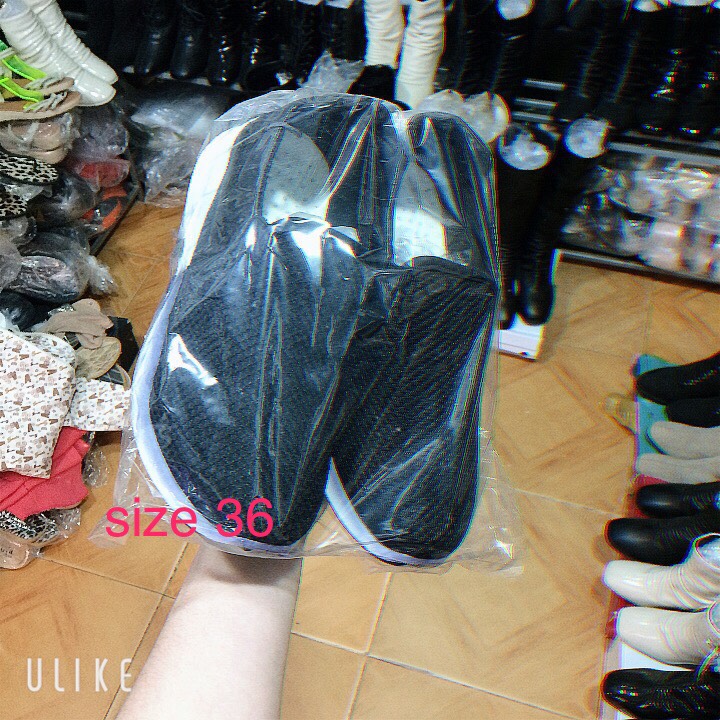 Giày thể thao nữ lười slipon đen size 36 chân 35 đi ok