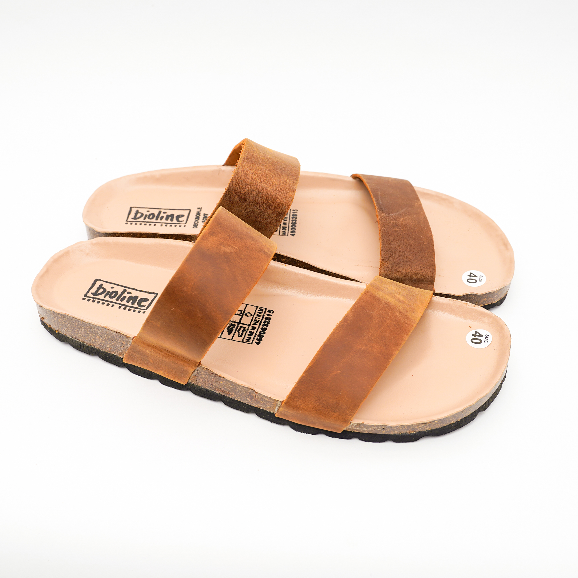 Dép_sandal đế trấu, dép da bò thật nguyên tấm mã 18